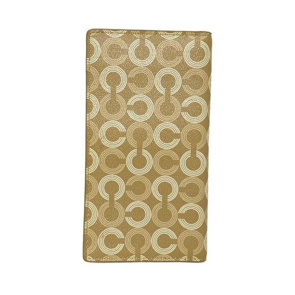Auth COACH Op Art - Gold Cream PVC Agenda - Picture 2 of 6